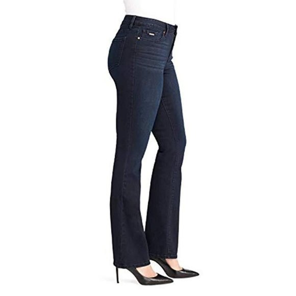 Fit Boot Cut Jeans Blue Stretch Denim 